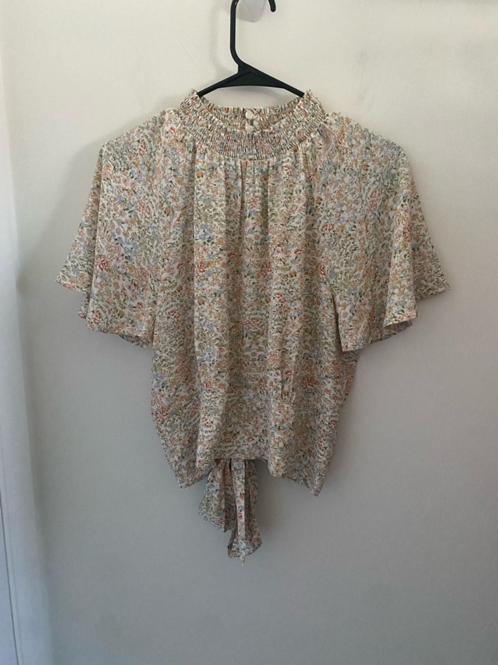 Lush Floral Open Back Blouse